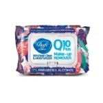 دستمال مرطوب پاک کننده آرایش دافی مدل Q10 (طرح گل ۱) ۵۰ عددی